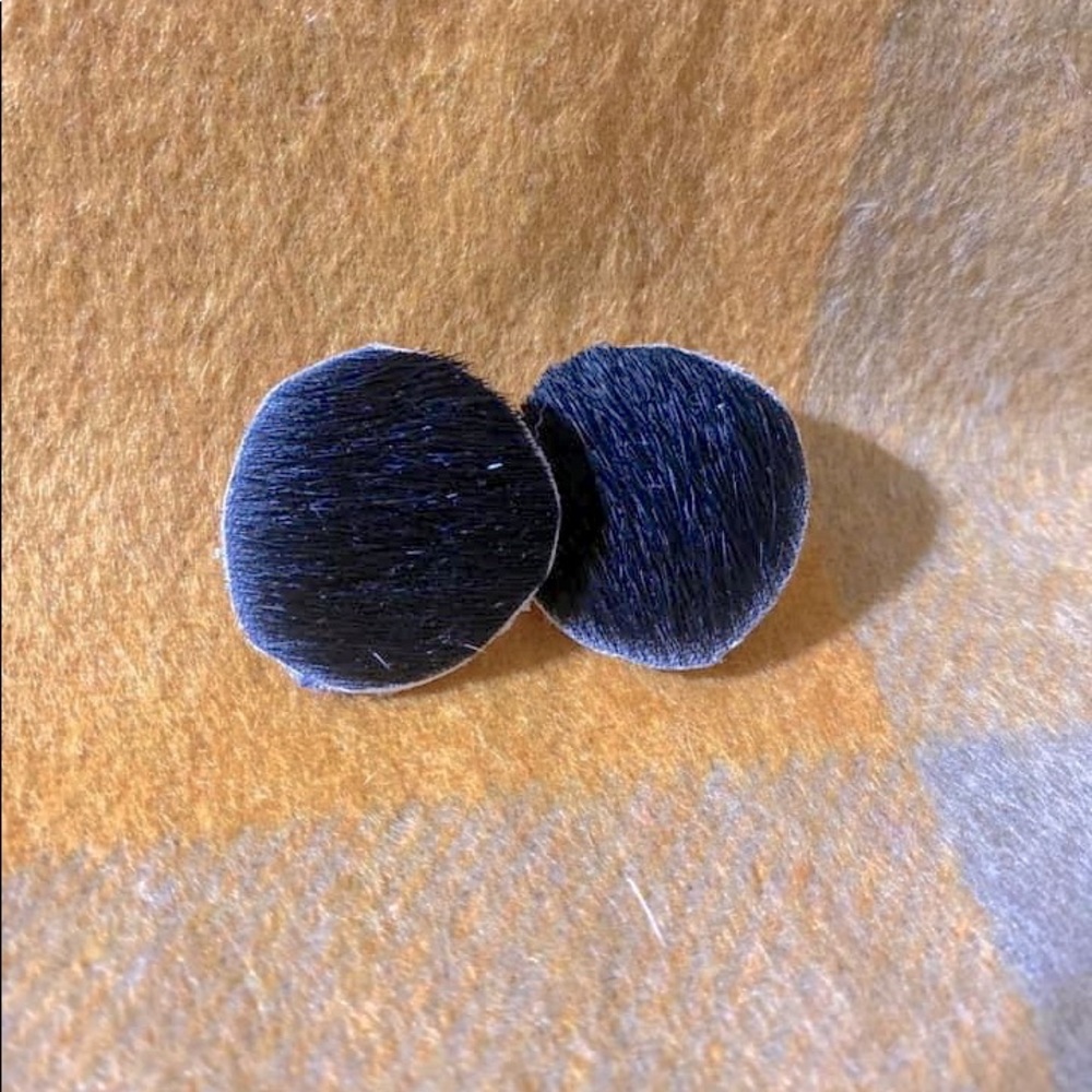 Cowhide stud earrings